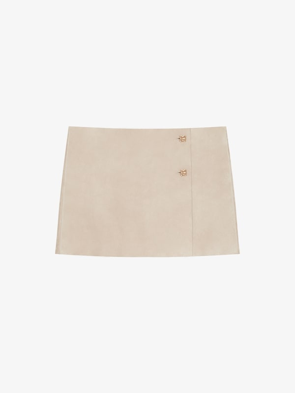 Givenchy Wrap mini skirt in suede with 4G Liquid detail Envío internacional gratuito