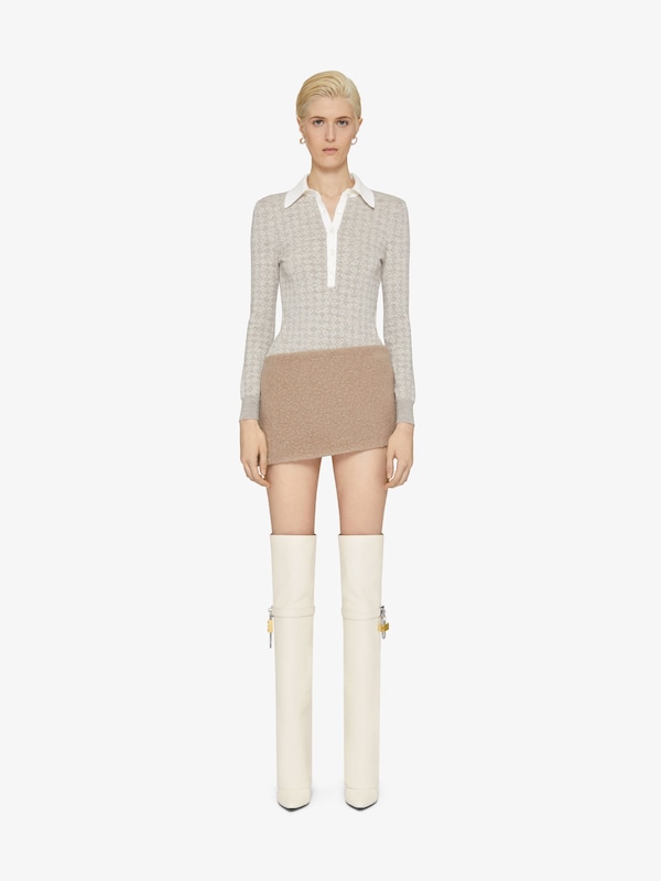 Givenchy Mini asymmetric skirt in alpaca bouclette wool Limitado a 3 días