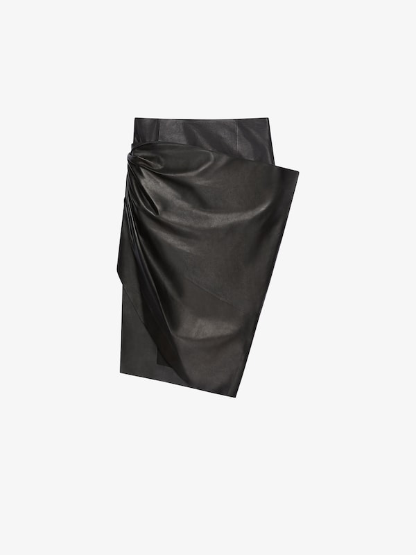 Givenchy Asymmetric draped skirt in leather Libre de impuestos