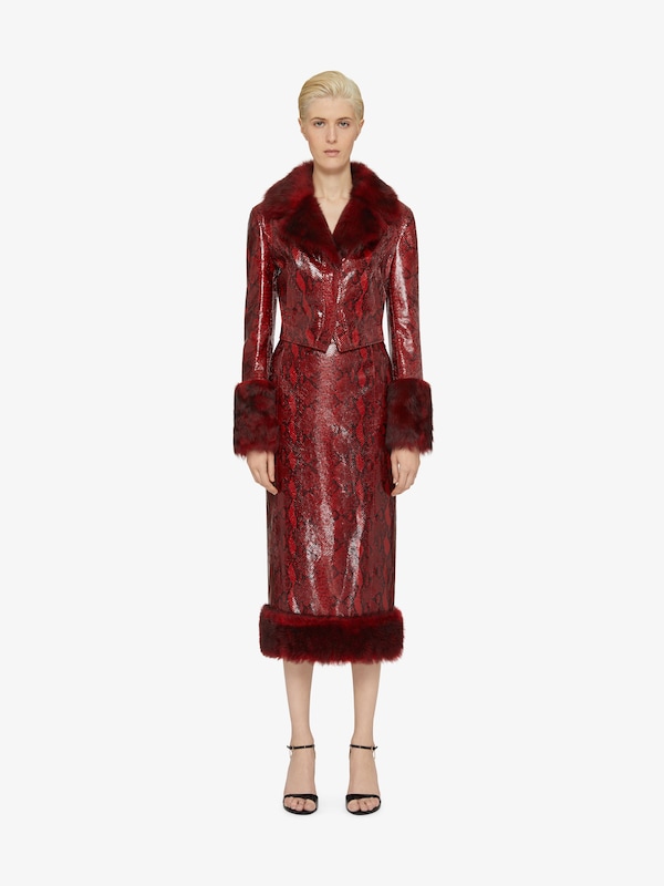 Givenchy Skirt in python print leather and fur