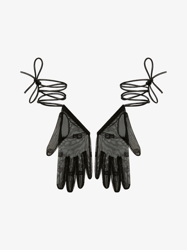 Givenchy Mini asymmetrical gloves in 4G tulle Promoción trimestral