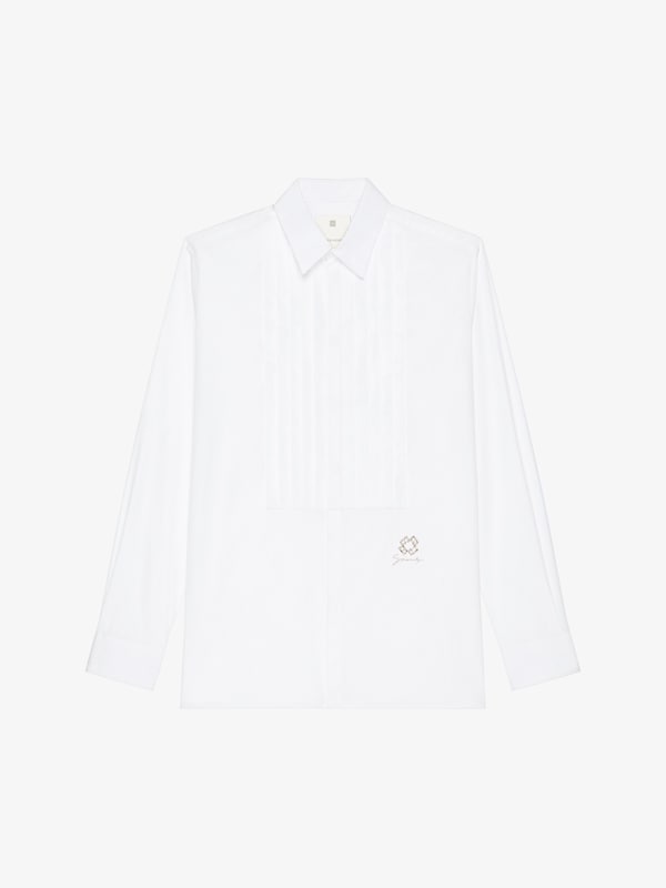 Givenchy Slim fit shirt in cotton and crystals with plastron Promoción trimestral