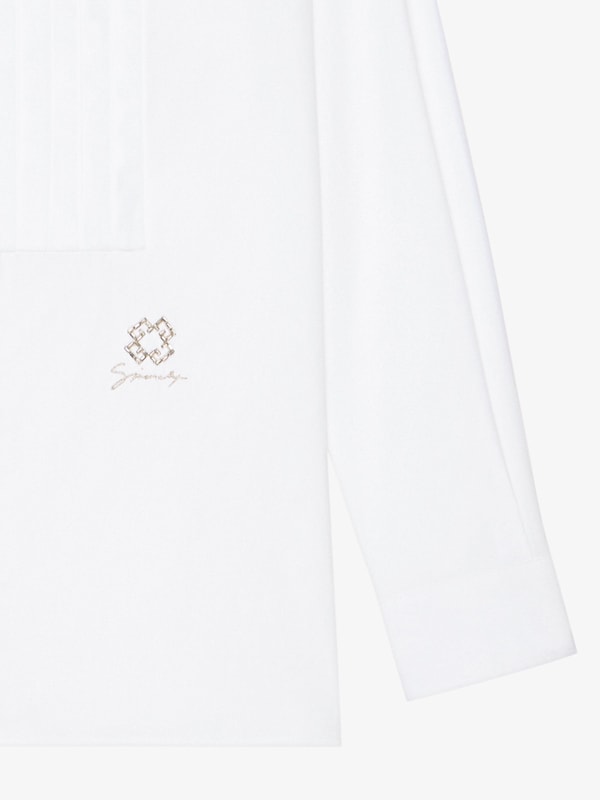 Givenchy Slim fit shirt in cotton and crystals with plastron Promoción trimestral