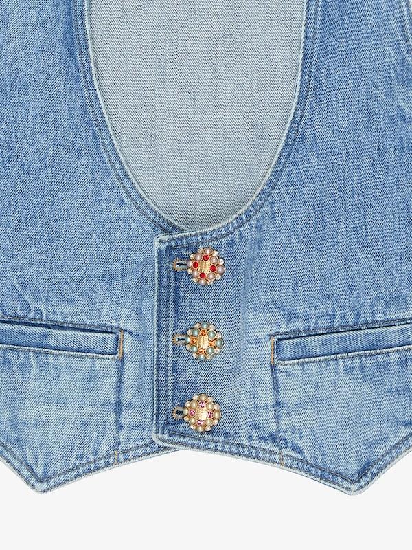 Givenchy Waistcoat in denim with 4G jewel buttons Tienda de fábrica