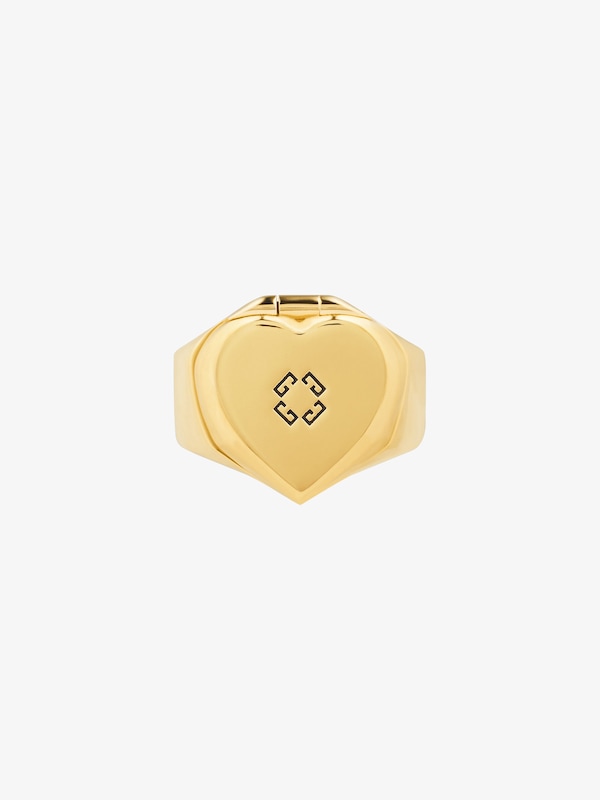 Givenchy Heart mirror signet ring in metal Última moda