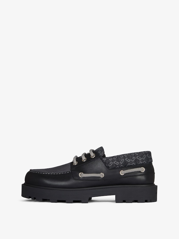 Givenchy Storm boat shoes in leather suede monogram 72 denim Ofertas especiales