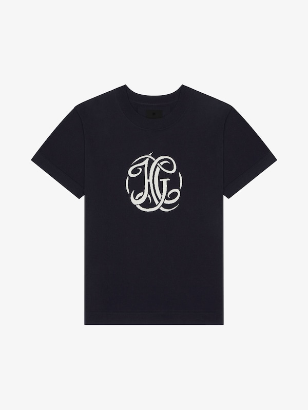 Givenchy T-shirt in knit with HG jacquard En línea