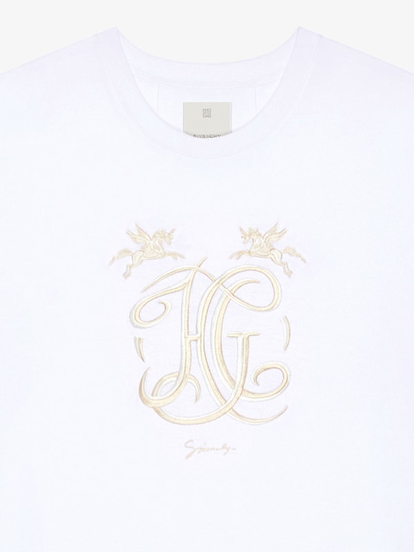 Givenchy T-shirt in cotton with HG embroidery Venta caliente