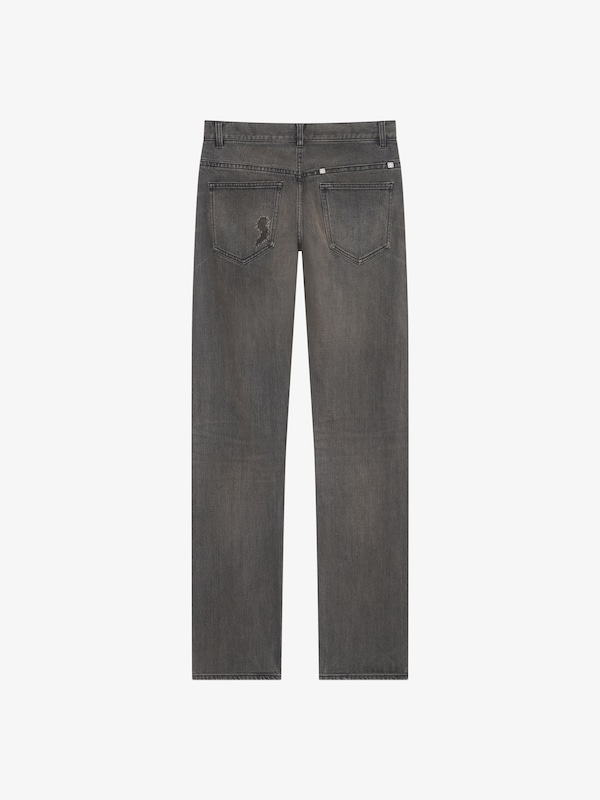 Givenchy Straight fit jeans in vintage destroyed denim Liquidación