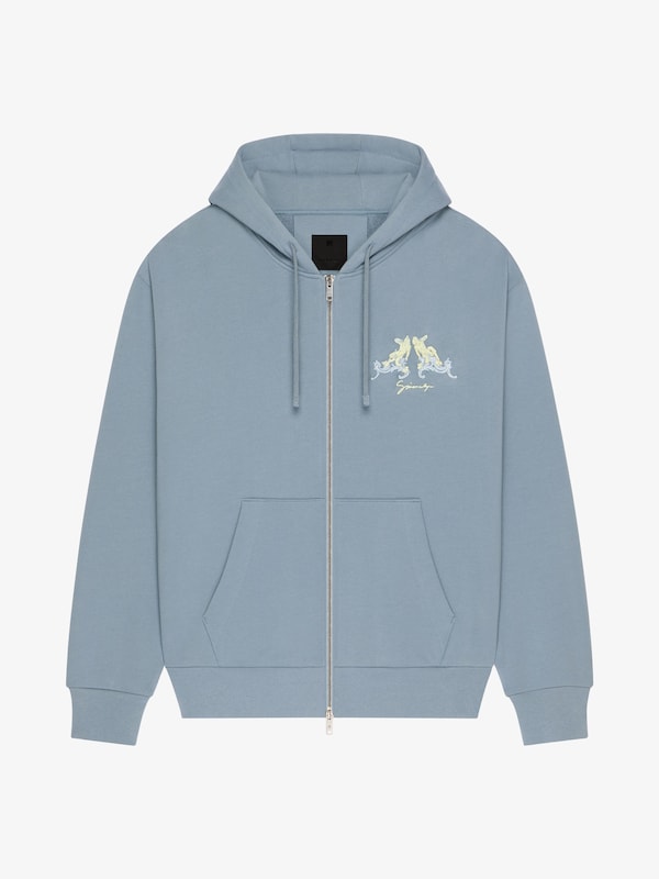 Givenchy Zipped hoodie in fleece with Hubert objects embroidery Oferta especial de fábrica