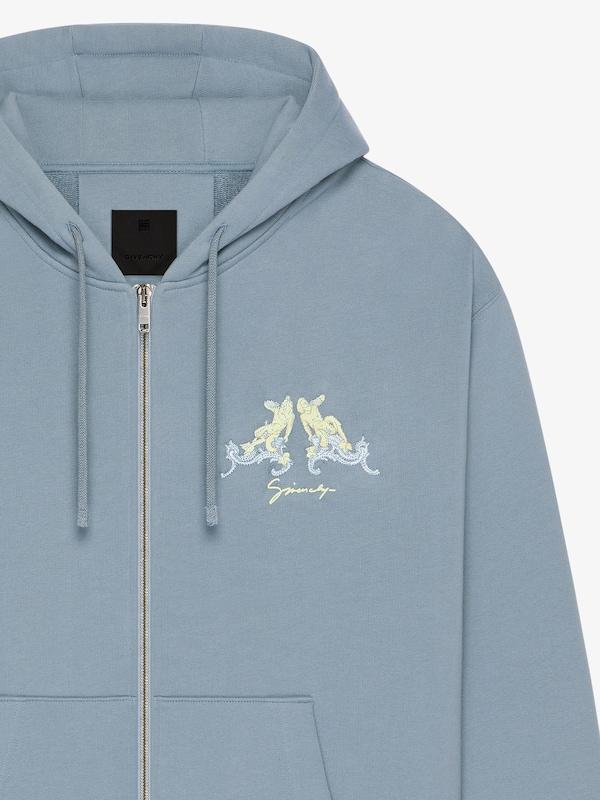 Givenchy Zipped hoodie in fleece with Hubert objects embroidery Oferta especial de fábrica