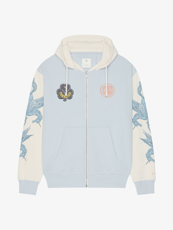Givenchy Zipped hoodie in fleece with patches and unicorns Promoción trimestral