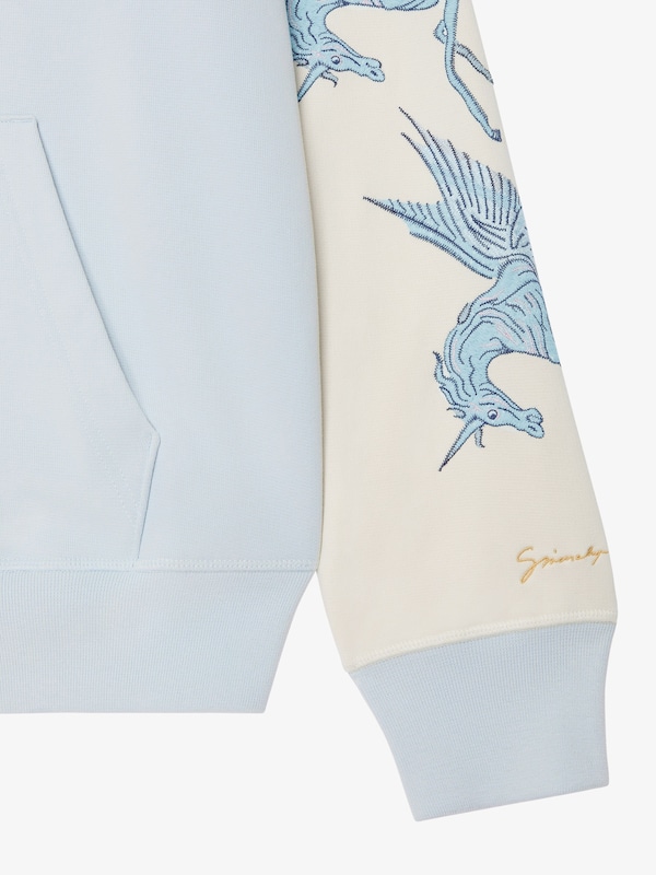 Givenchy Zipped hoodie in fleece with patches and unicorns Promoción trimestral