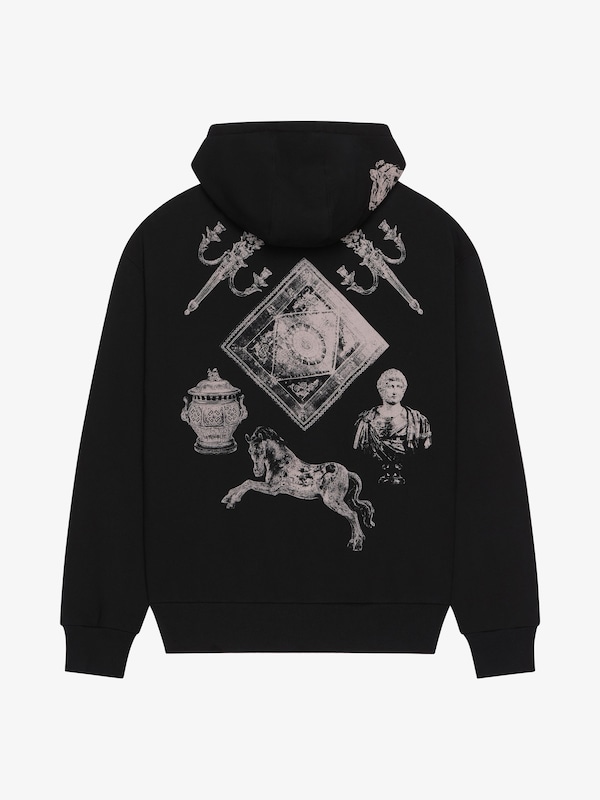 Givenchy Zipped hoodie in fleece with Hubert objects print Superdescuento
