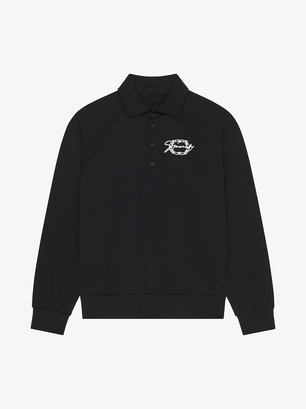 Givenchy Polo sweatshirt in fleece with GIVENCHY medallion Envío internacional gratuito