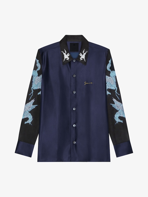 Givenchy Shirt in satin with unicorns embroidery Gran oferta