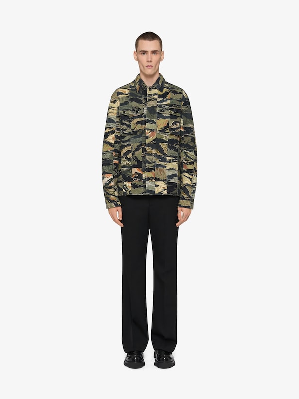 Givenchy Patchwork shirt in cotton with camo print Descuento