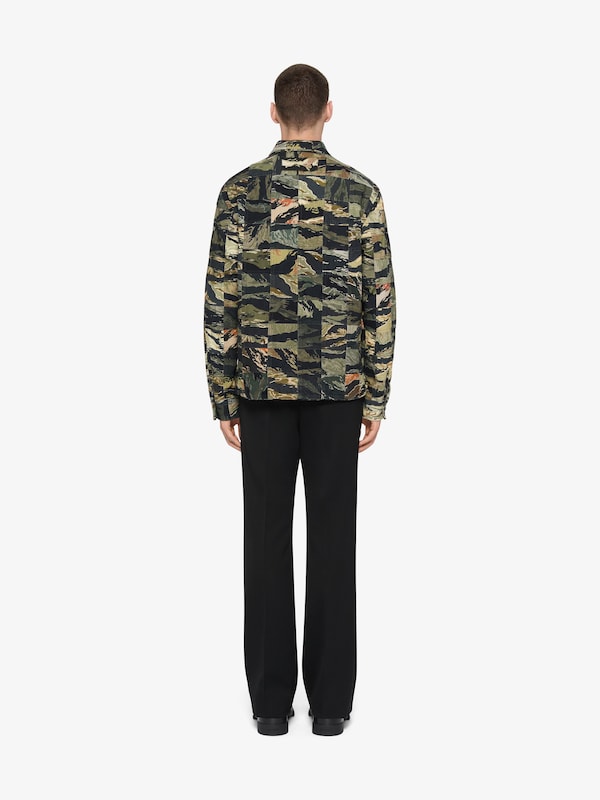 Givenchy Patchwork shirt in cotton with camo print Descuento