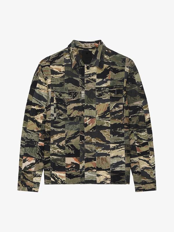 Givenchy Patchwork shirt in cotton with camo print Descuento