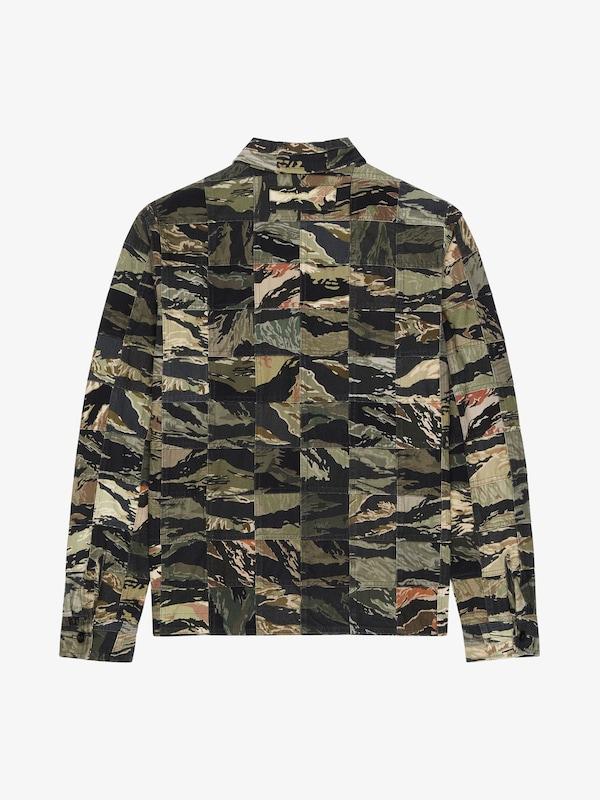 Givenchy Patchwork shirt in cotton with camo print Descuento