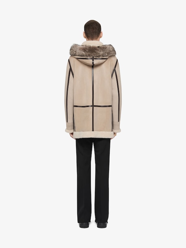 Givenchy Duffle coat in shearling and leather Mejor oferta