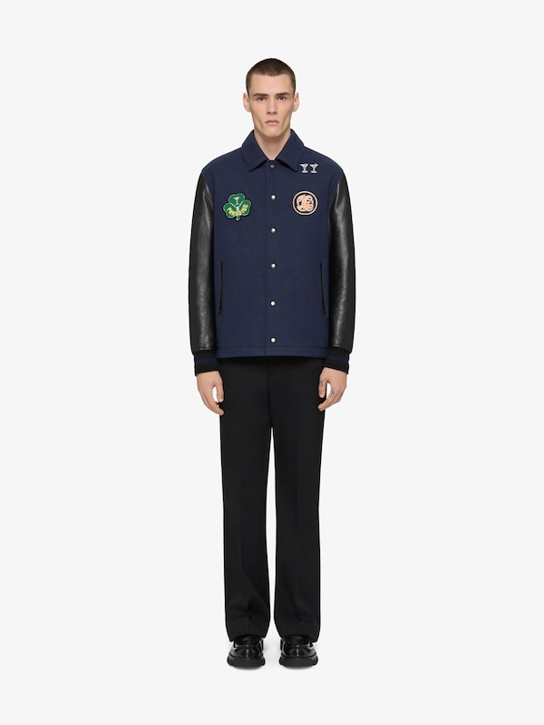 Givenchy Varsity jacket in wool and leather with patches
