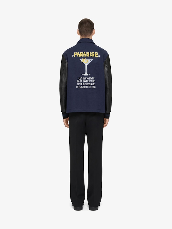 Givenchy Varsity jacket in wool and leather with patches Últimos 2 días