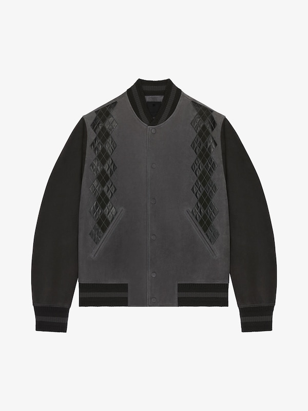 Givenchy Varsity jacket in grained leather with argyle pattern Último día