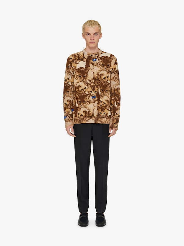 Givenchy Sweater in cat jacquard with crystals details Envío gratis