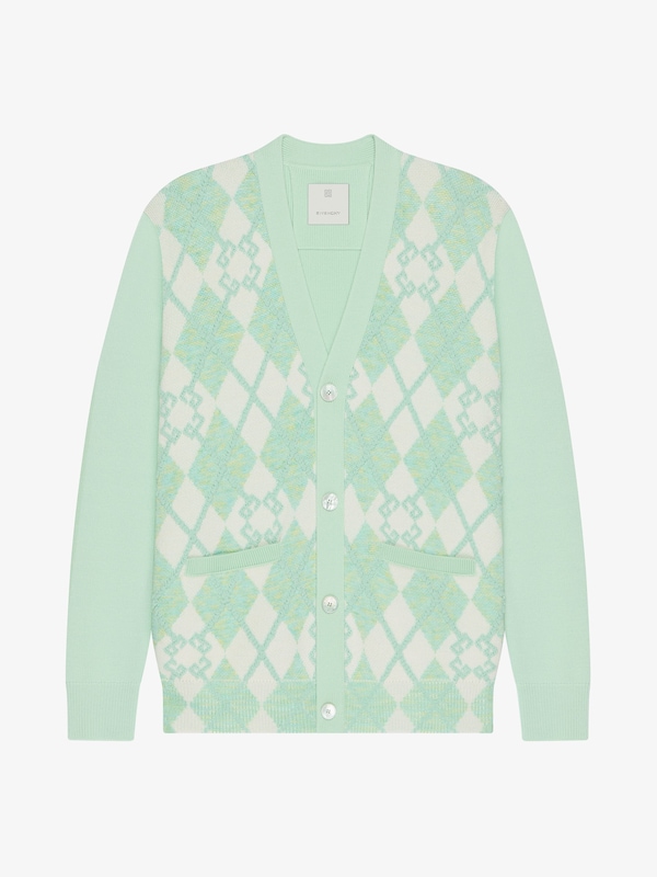 Givenchy Cardigan in monogram 72 argyle wool Envío gratis