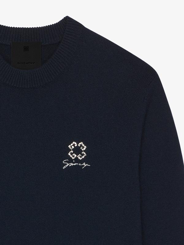 Givenchy Sweater in wool cashmere and crystals with 4G detail Liquidación