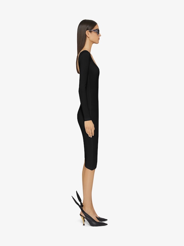 Givenchy Asymmetric dress in ribbed cotton with 4G Liquid detail Oferta exclusiva