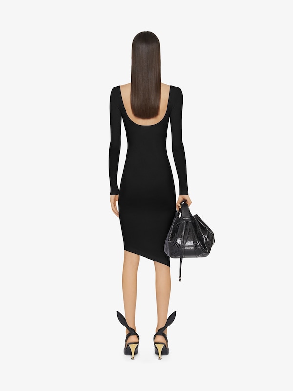 Givenchy Asymmetric dress in ribbed cotton with 4G Liquid detail Oferta exclusiva