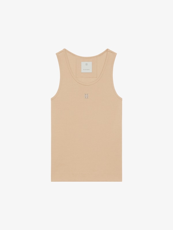 Givenchy Slim fit tank top in cotton with 4G detail Liquidación