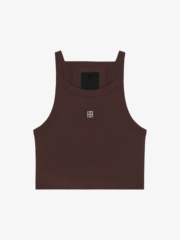Givenchy Cropped tank top in cotton with 4G detail Rebajas top