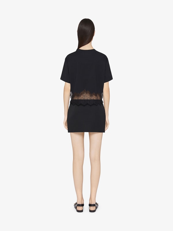 Givenchy Cropped t-shirt in cotton and lace Envío gratis