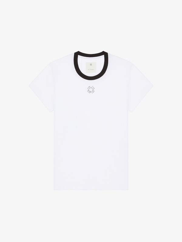 Givenchy Slim fit t-shirt in cotton and crystals monogram 72 Envío gratis