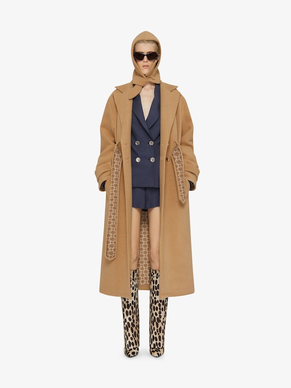 Givenchy Trench-coat in double face wool with removable hood