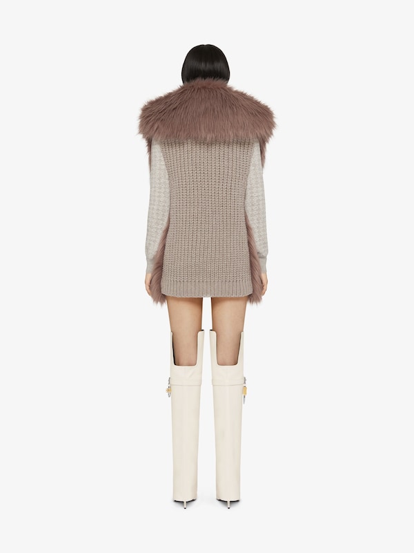 Givenchy Sleeveless jacket in faux fur and knit Grandes descuentos