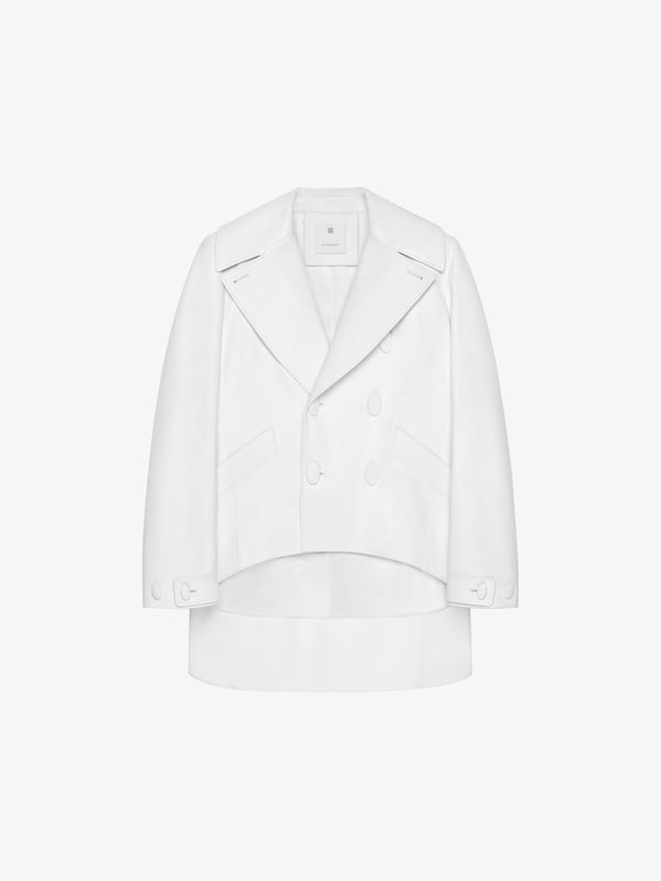 Givenchy Oversized asymmetric peacoat in leather Limitado a 3 días
