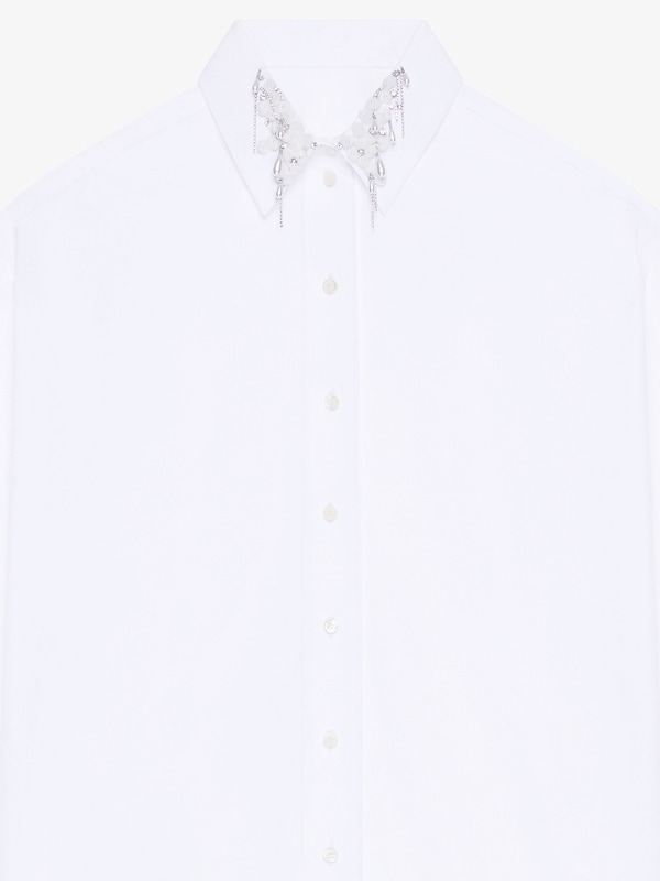 Givenchy Oversized shirt in cotton with crystals and pearls Descuentos del mes