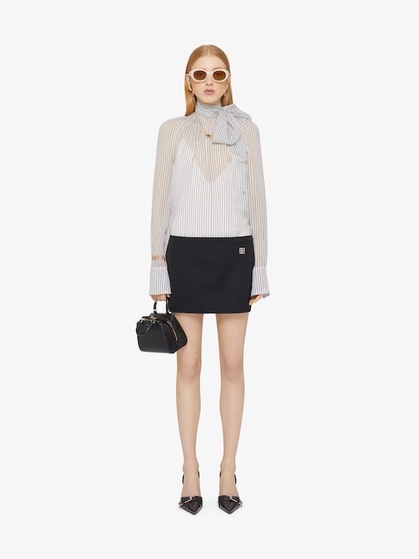 Givenchy Polka dots blouse in silk chiffon with lavallière and 4G detail Descuento por venta flash