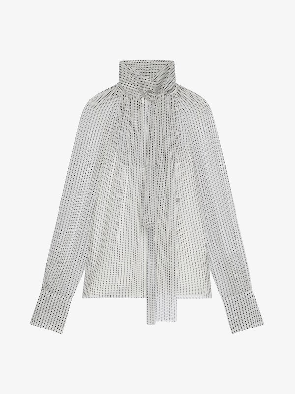 Givenchy Polka dots blouse in silk chiffon with lavallière and 4G detail Descuento por venta flash
