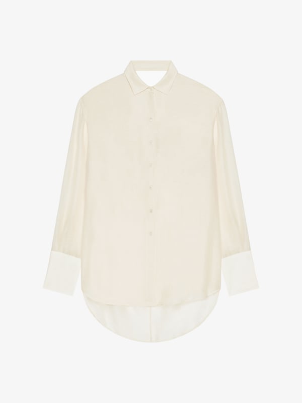 Givenchy Oversized shirt in silk and linen with draped back Grandes ahorros