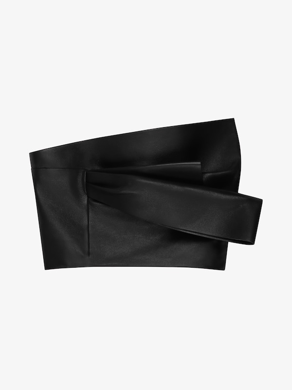 Givenchy Cropped bustier top in leather with draped detail 2025