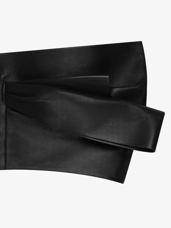 Givenchy Cropped bustier top in leather with draped detail 2025