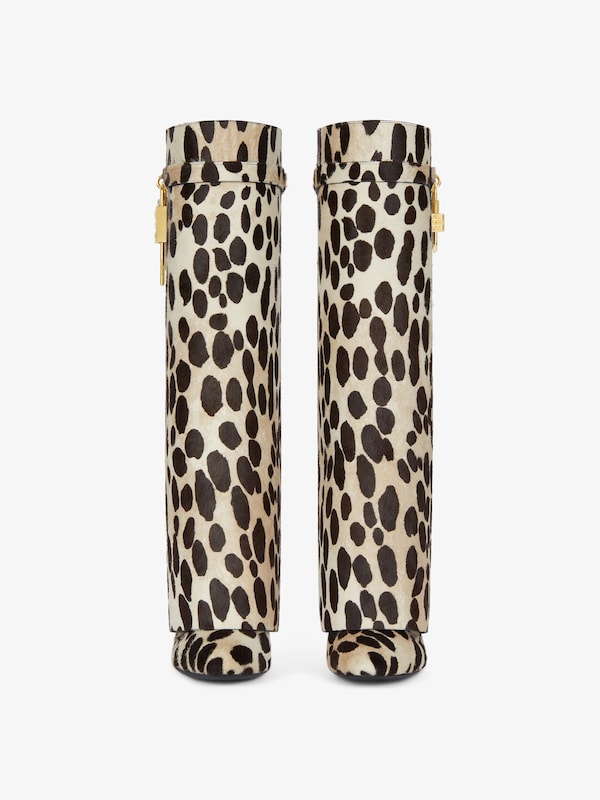 Givenchy Shark Lock Stiletto boots in pony with leopard print Outlet online