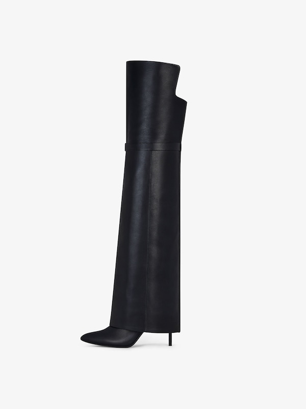 Givenchy Shark Lock Stiletto over-the-knee boots in leather En oferta