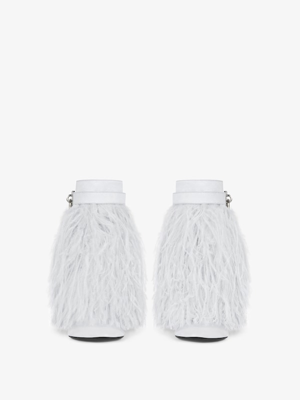 Givenchy Shark Lock Stiletto ankle boots in satin with feathers Gran oferta