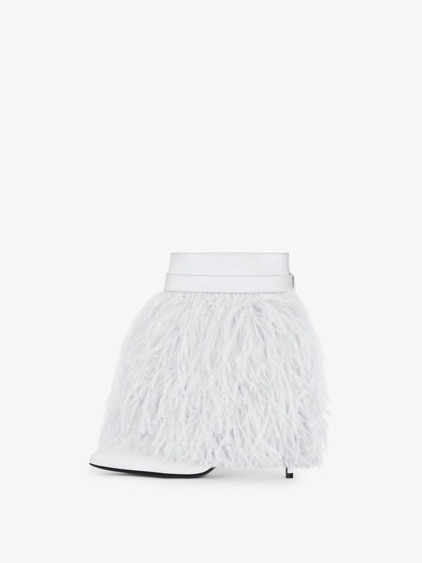 Givenchy Shark Lock Stiletto ankle boots in satin with feathers Gran oferta